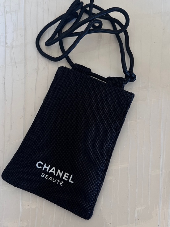 CHANEL Handbags - new! Chanel  Black cosmetic bag with Drawstring